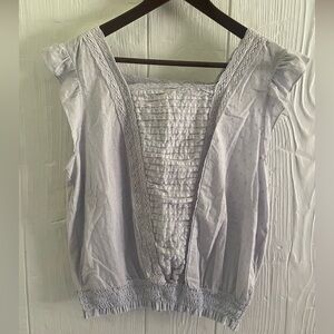 Lucky Brand Women’s Ruffle Sleeves Periwinkle Tank Top Size Large